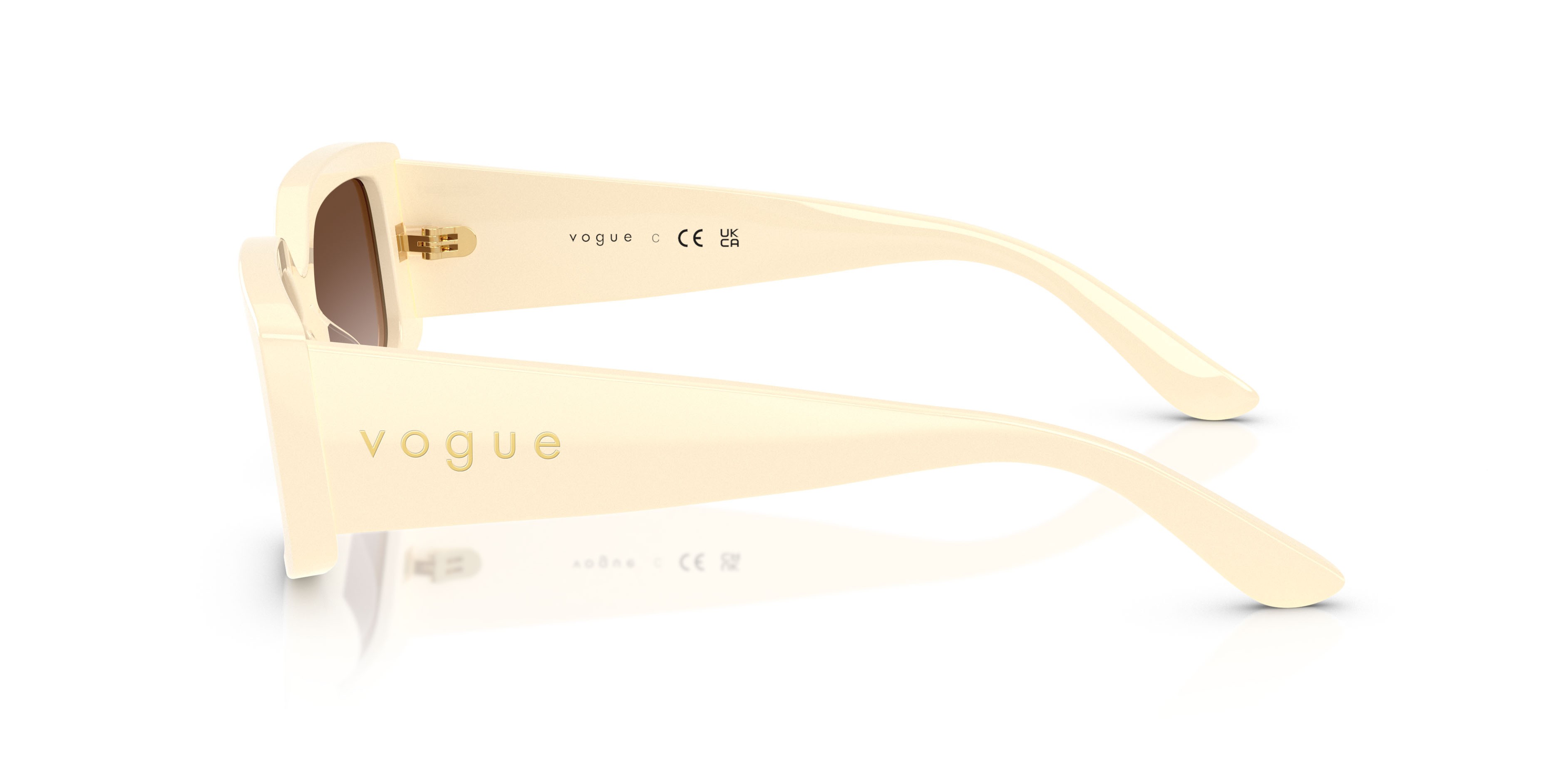 Sunglasses Vogue VO 5642SU (316713) color full ivory shape rectangle lenses marrone sfumato