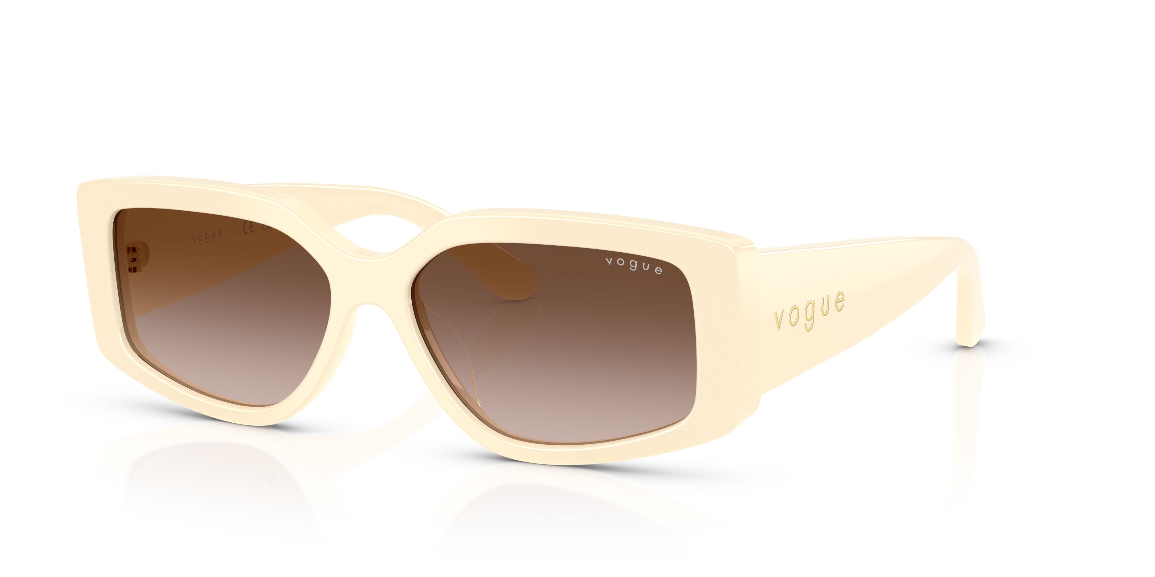 Sunglasses Vogue VO 5642SU (316713) color full ivory shape rectangle lenses marrone sfumato