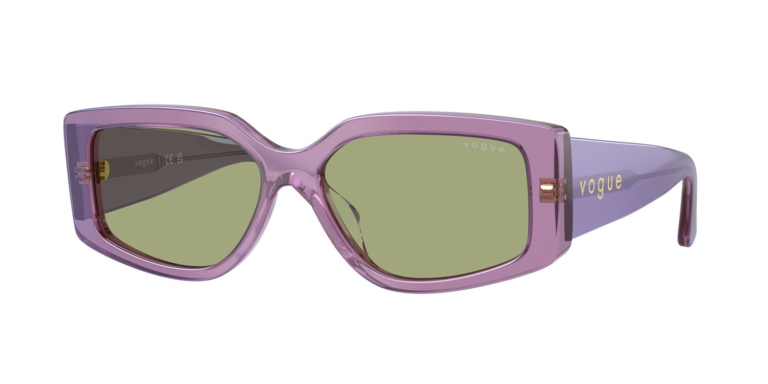Sunglasses Vogue VO 5642SU (323682) color viola perlato trasparente shape rectangle lenses verde