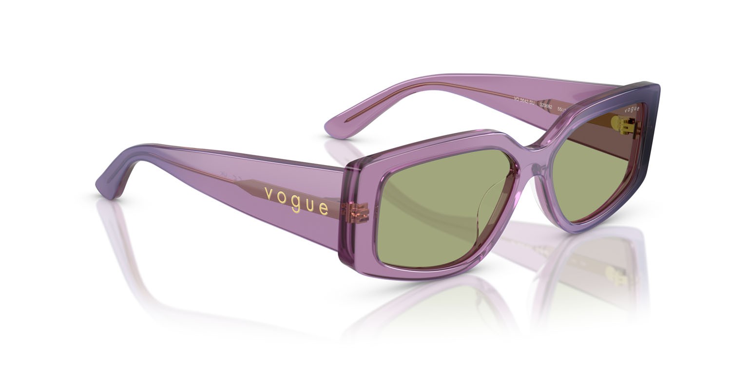 Sunglasses Vogue VO 5642SU (323682) color viola perlato trasparente shape rectangle lenses verde