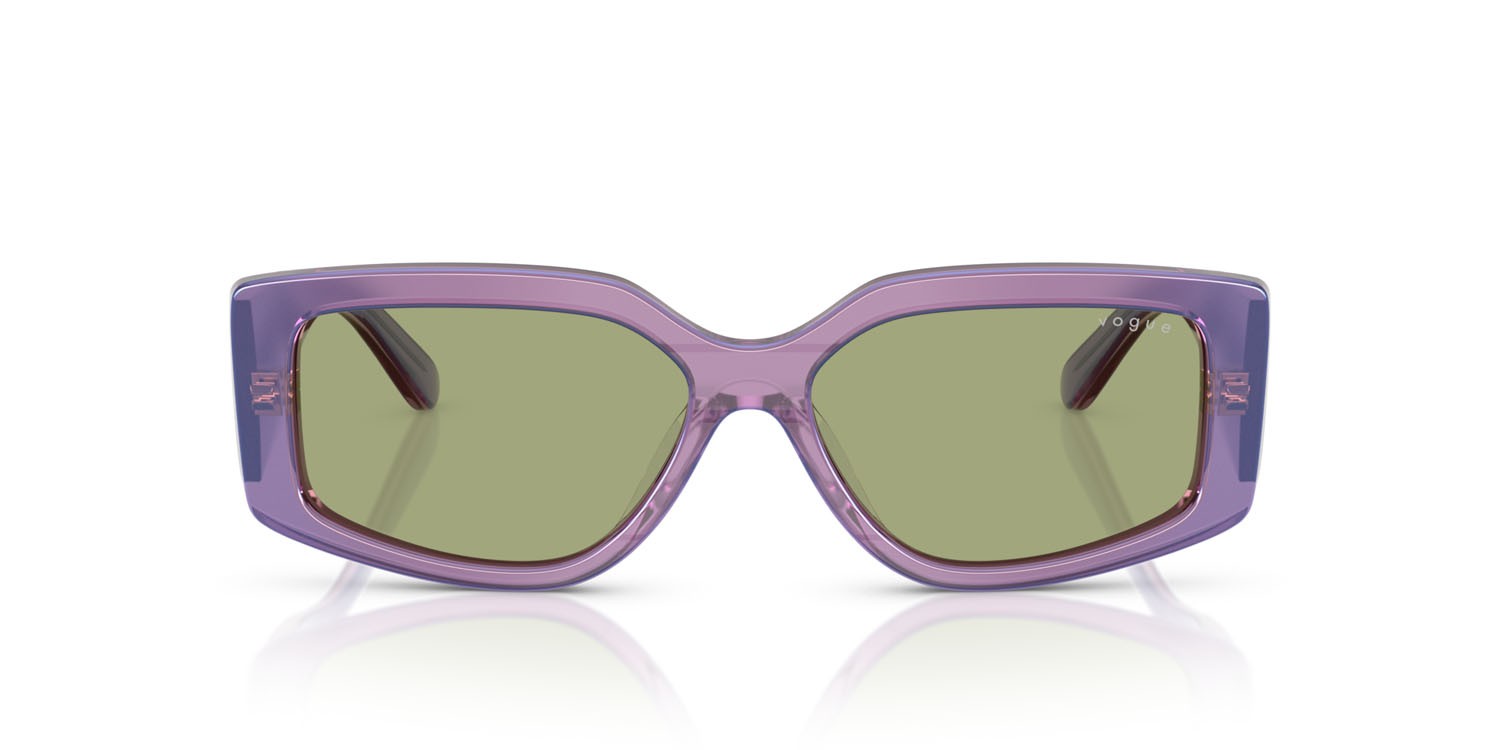 Sunglasses Vogue VO 5642SU (323682) color viola perlato trasparente shape rectangle lenses verde