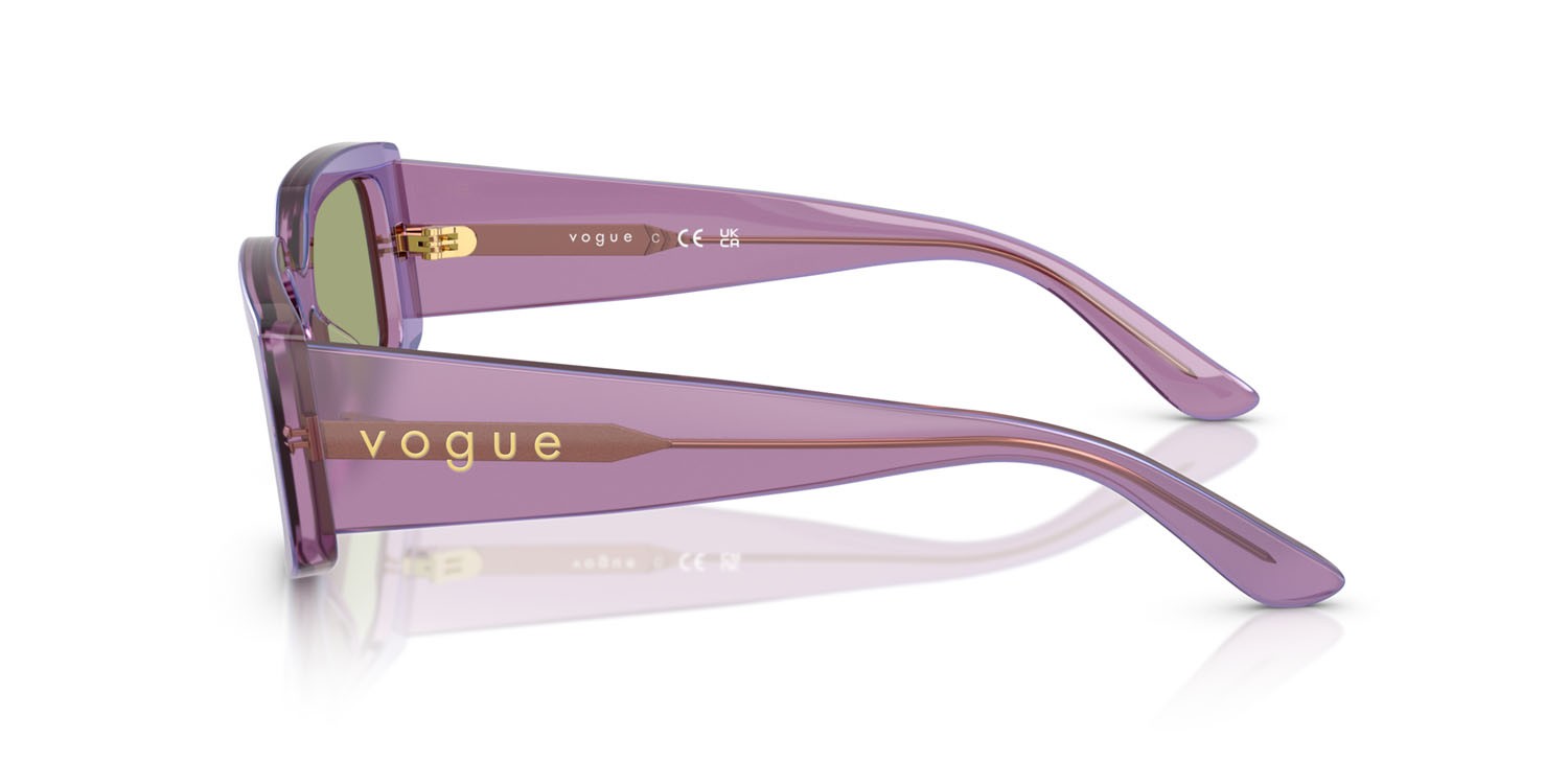 Sunglasses Vogue VO 5642SU (323682) color viola perlato trasparente shape rectangle lenses verde