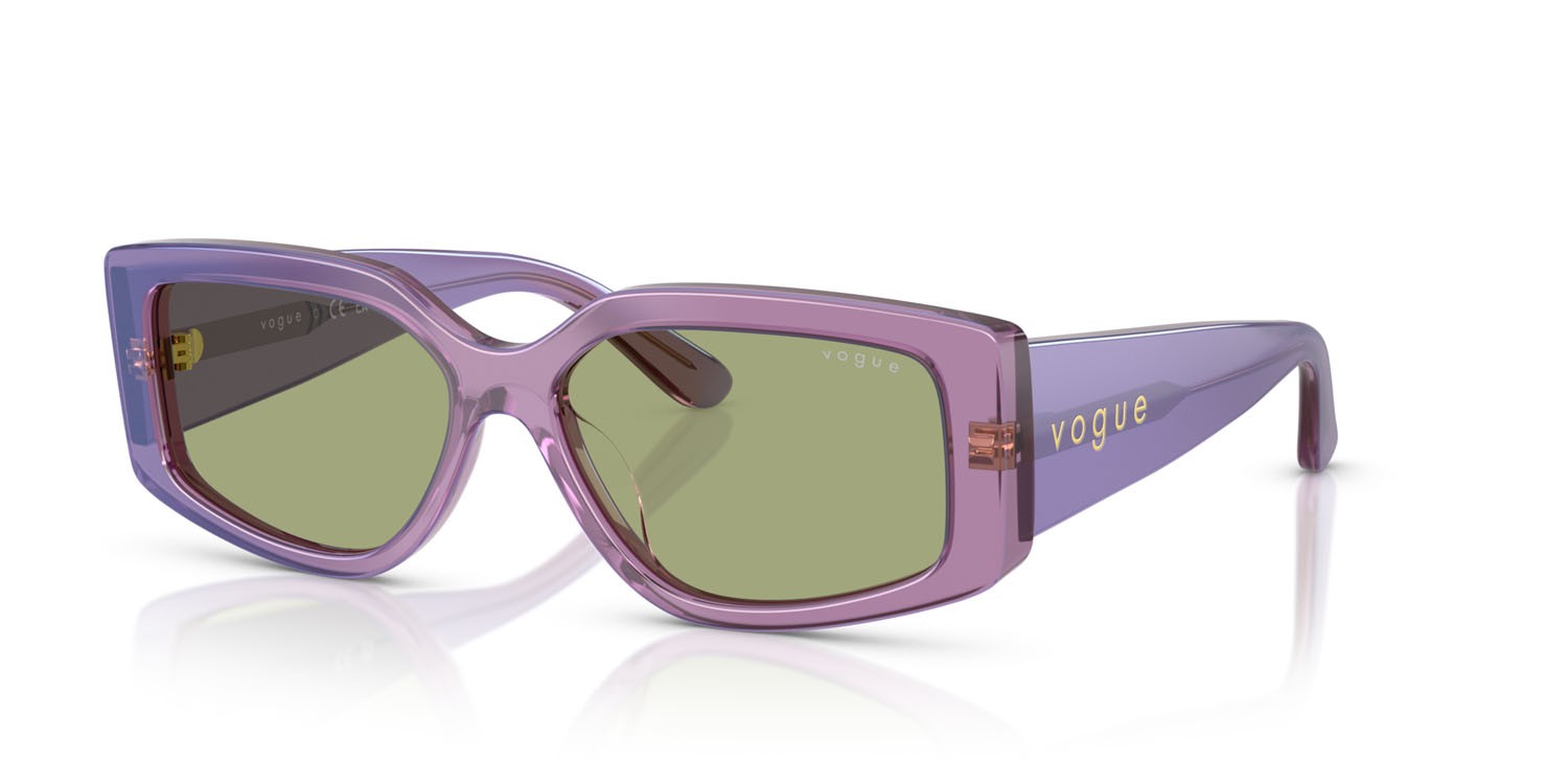 Sunglasses Vogue VO 5642SU (323682) color viola perlato trasparente shape rectangle lenses verde