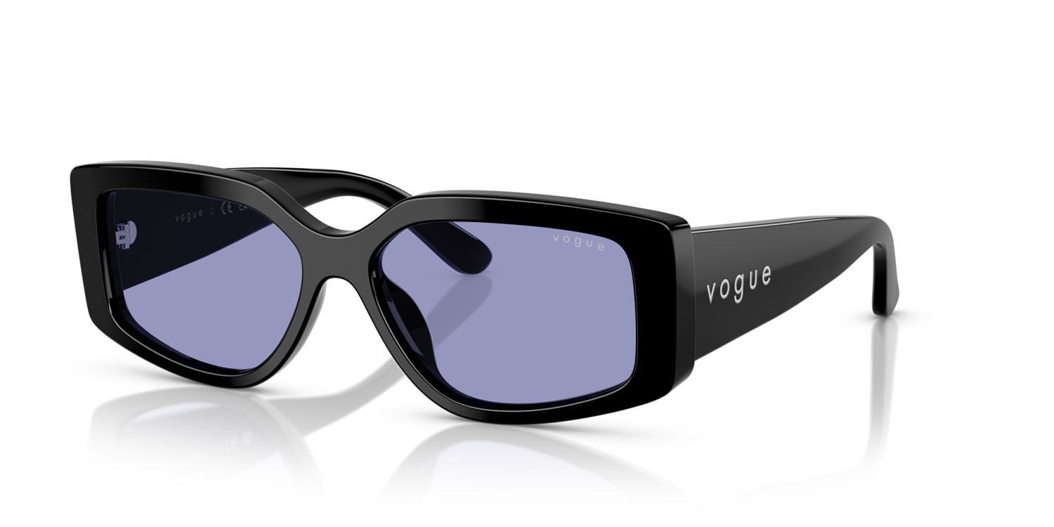 Sunglasses Vogue VO 5642SU (W44/76) color nero shape rectangle lenses violetto scuro