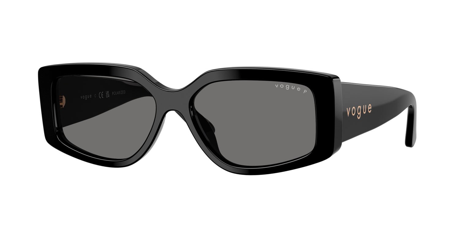 Sunglasses Vogue VO 5642SU (W44/81) color nero shape rectangle lenses polar grigio scuro