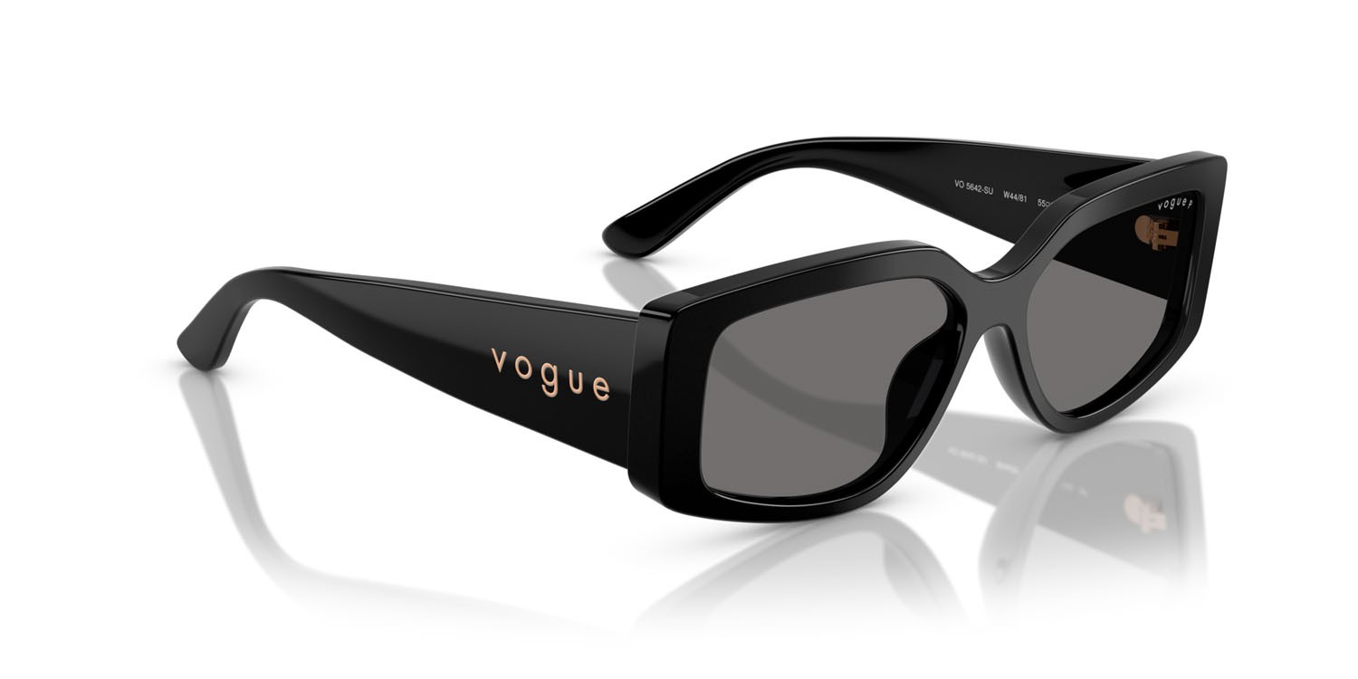 Sunglasses Vogue VO 5642SU (W44/81) color nero shape rectangle lenses polar grigio scuro
