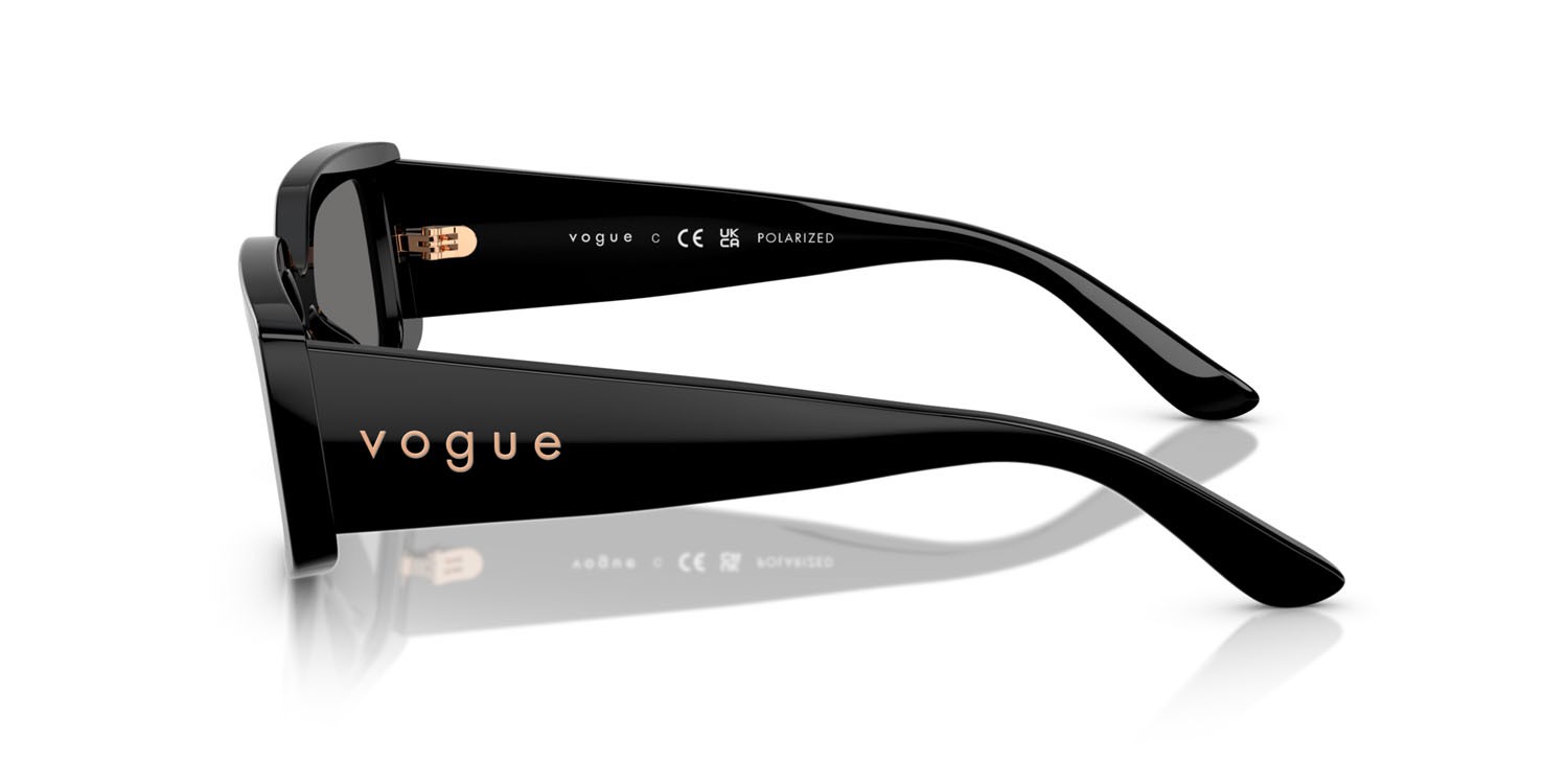 Sunglasses Vogue VO 5642SU (W44/81) color nero shape rectangle lenses polar grigio scuro