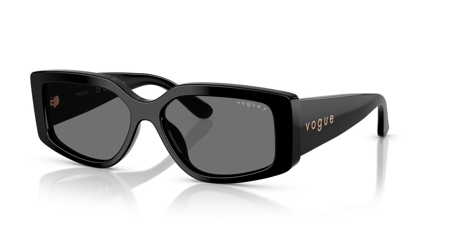 Sunglasses Vogue VO 5642SU (W44/81) color nero shape rectangle lenses polar grigio scuro