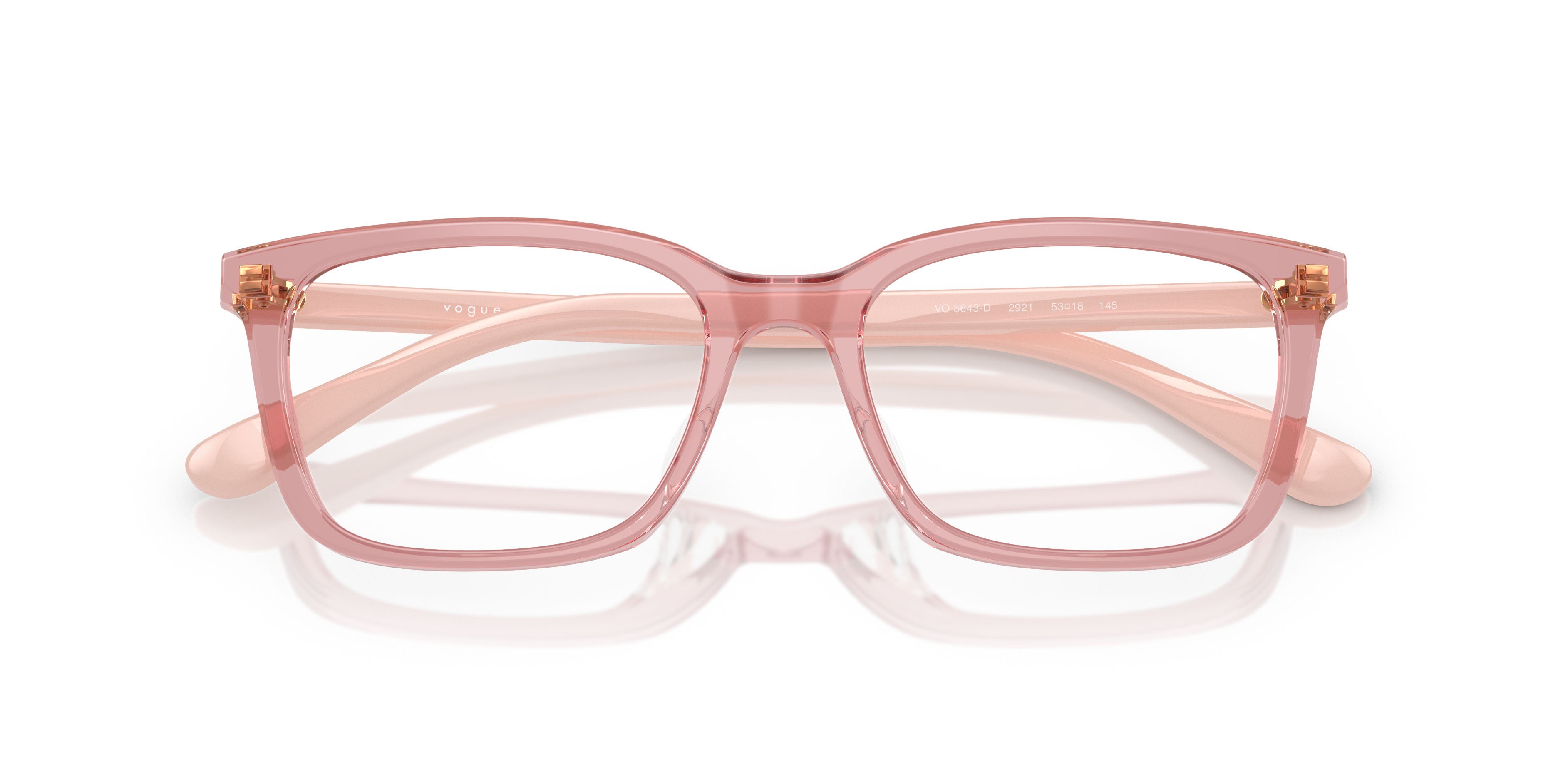 Occhiali da vista Vogue VO 5643D (2921) colore rosa trasparente forma quadrato lenti lente demo