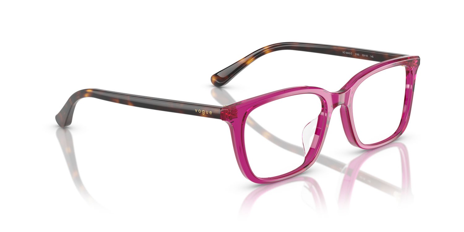Eyeglasses Vogue VO 5643D (3165) color viola trasparente shape square lenses lente demo