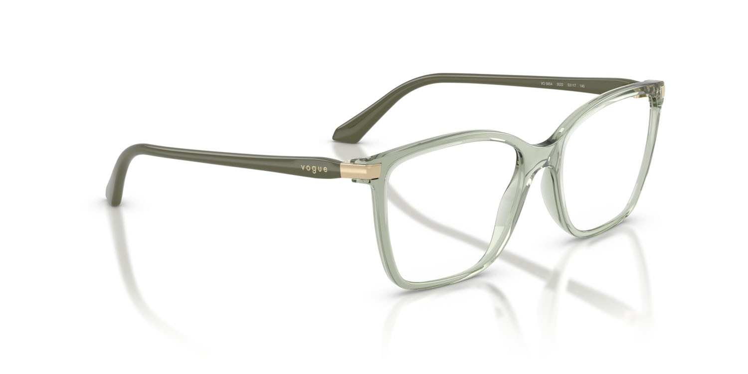 Occhiali da vista Vogue VO 5654 (3022) colore verde trasparente forma quadrato lenti lente demo
