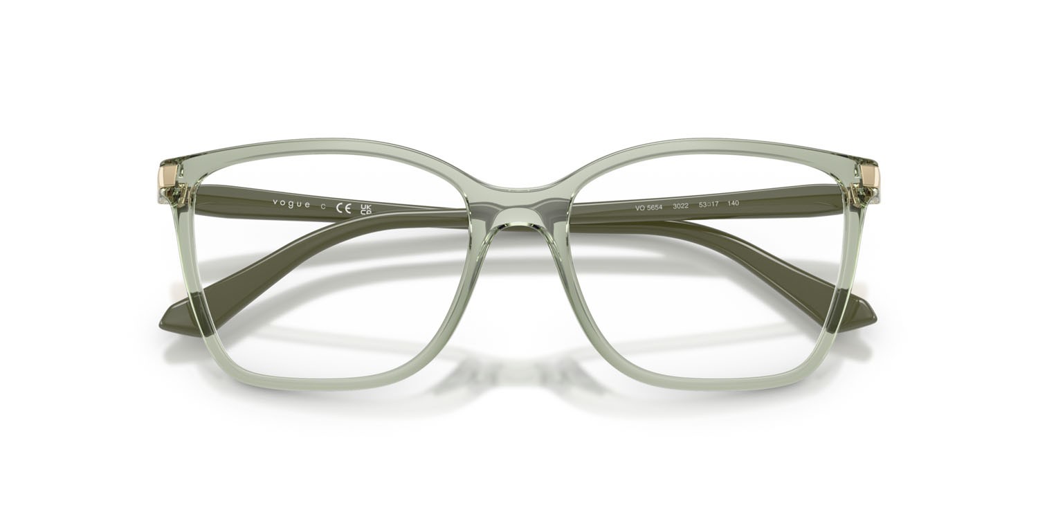 Occhiali da vista Vogue VO 5654 (3022) colore verde trasparente forma quadrato lenti lente demo