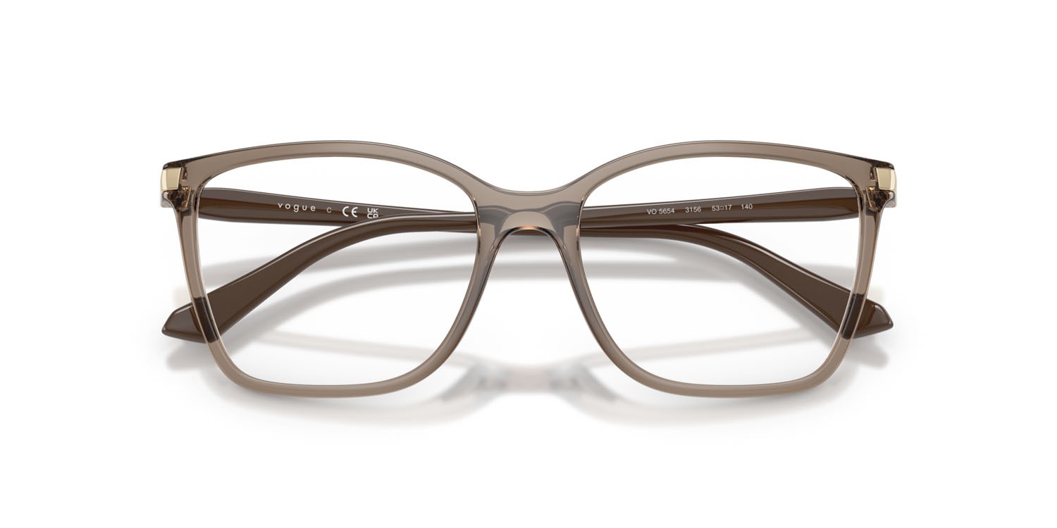 Occhiali da vista Vogue VO 5654 (3156) colore marrone trasparente forma quadrato lenti lente demo