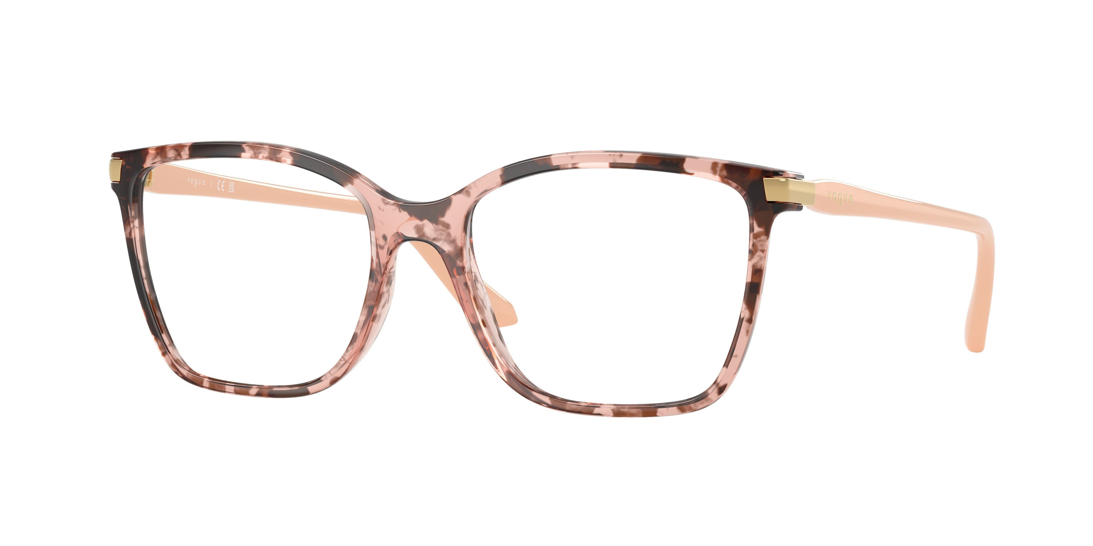 Eyeglasses Vogue VO 5654 (3199) color havana rosa shape square lenses lente demo