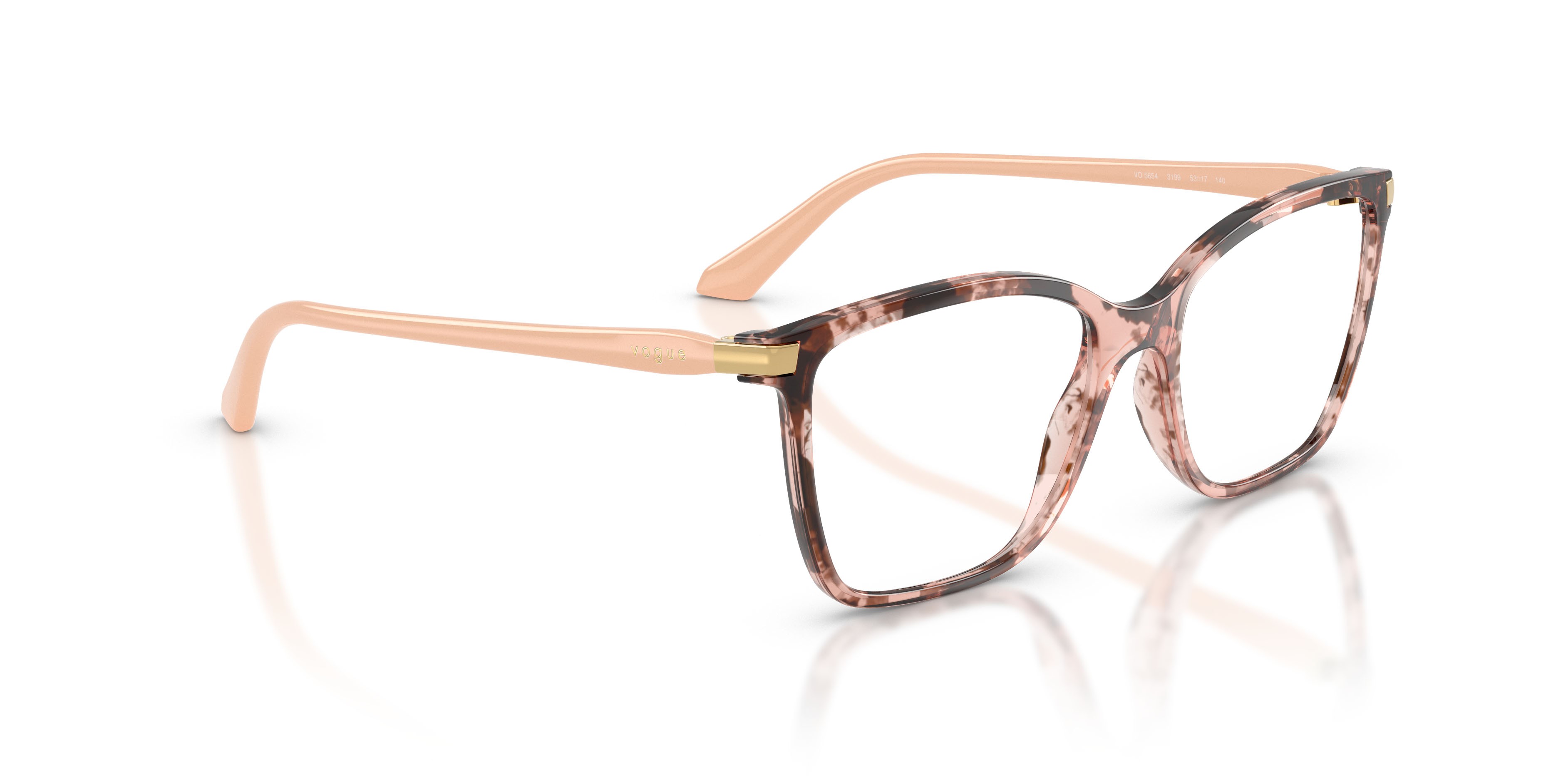 Eyeglasses Vogue VO 5654 (3199) color havana rosa shape square lenses lente demo