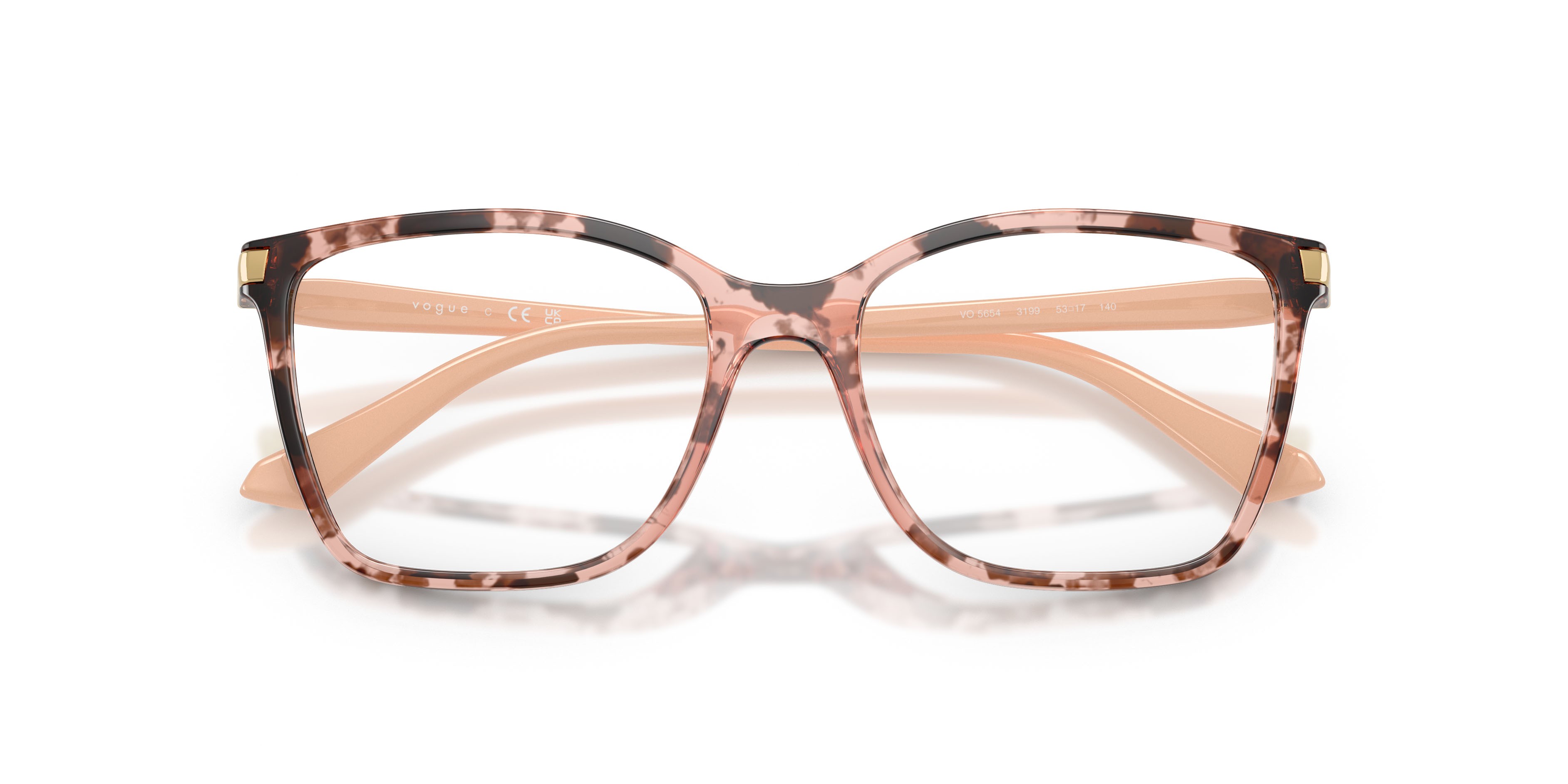 Eyeglasses Vogue VO 5654 (3199) color havana rosa shape square lenses lente demo