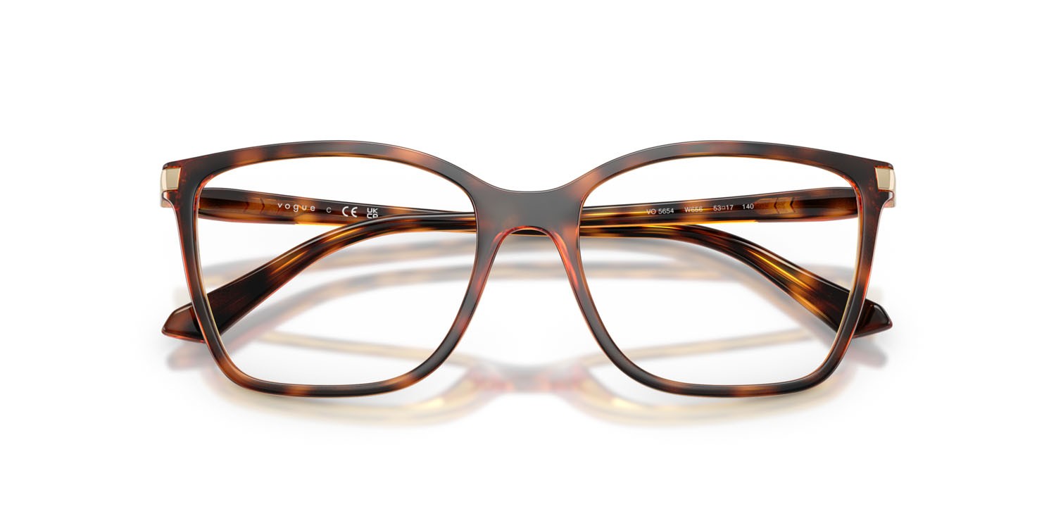 Occhiali da vista Vogue VO 5654 (W656) colore havana scuro forma quadrato lenti lente demo