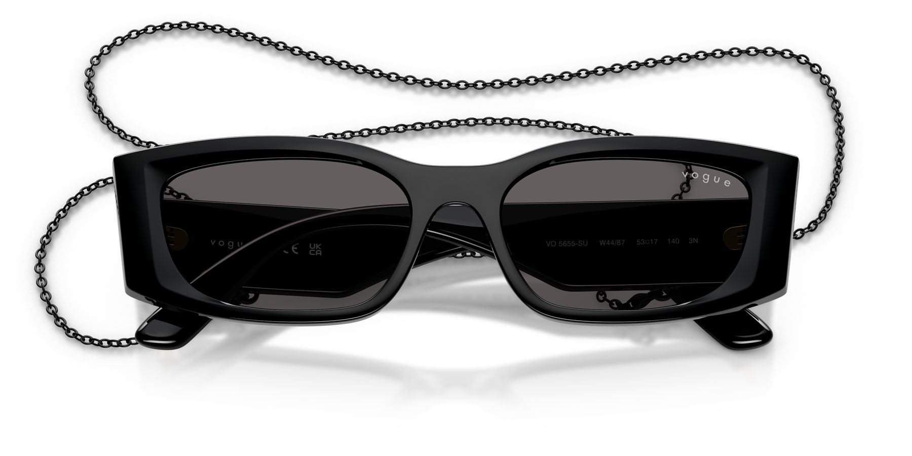 Sunglasses Vogue VO 5655SU (W44/87) color nero shape square lenses nero/grigio fumo