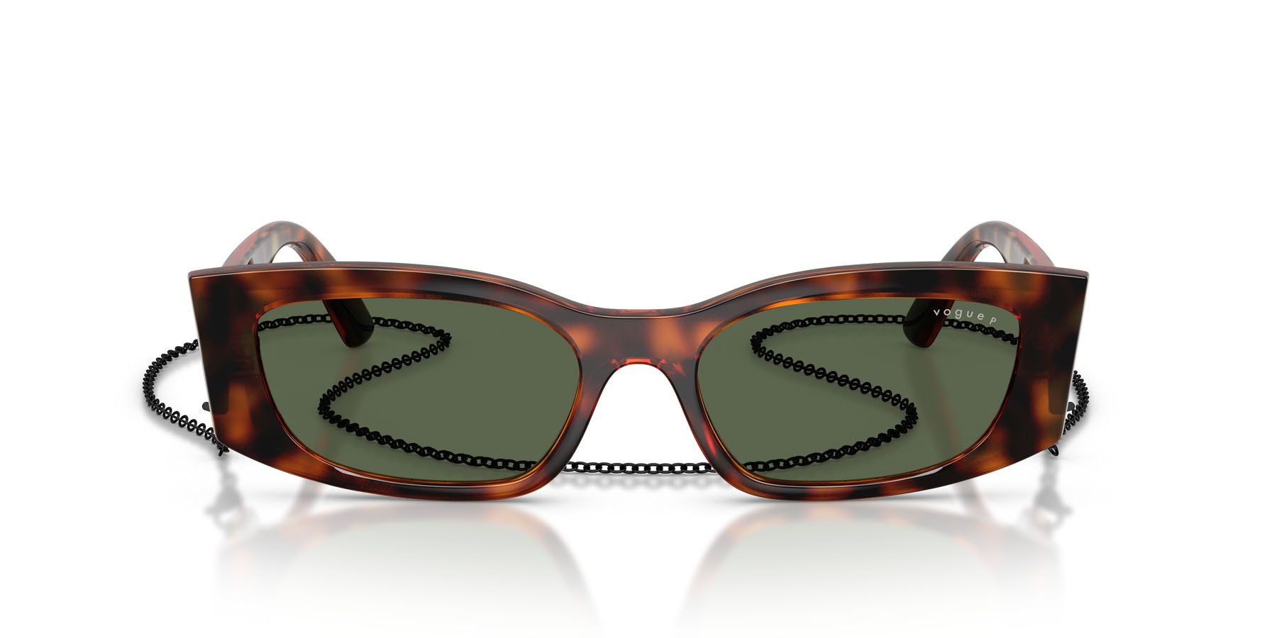 Sunglasses Vogue VO 5655SU (W6569A) color havana scuro shape square lenses polar verde scuro