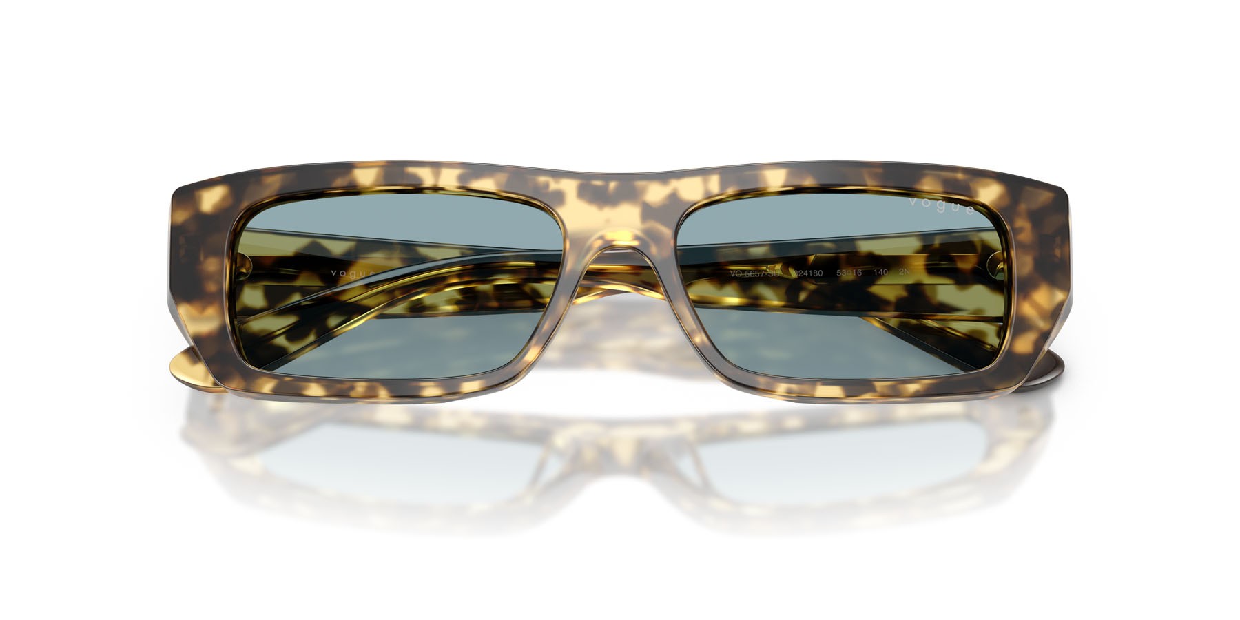 Sunglasses Vogue VO 5657SU (324180) color marrone/beige tartarugato shape rectangle lenses blu