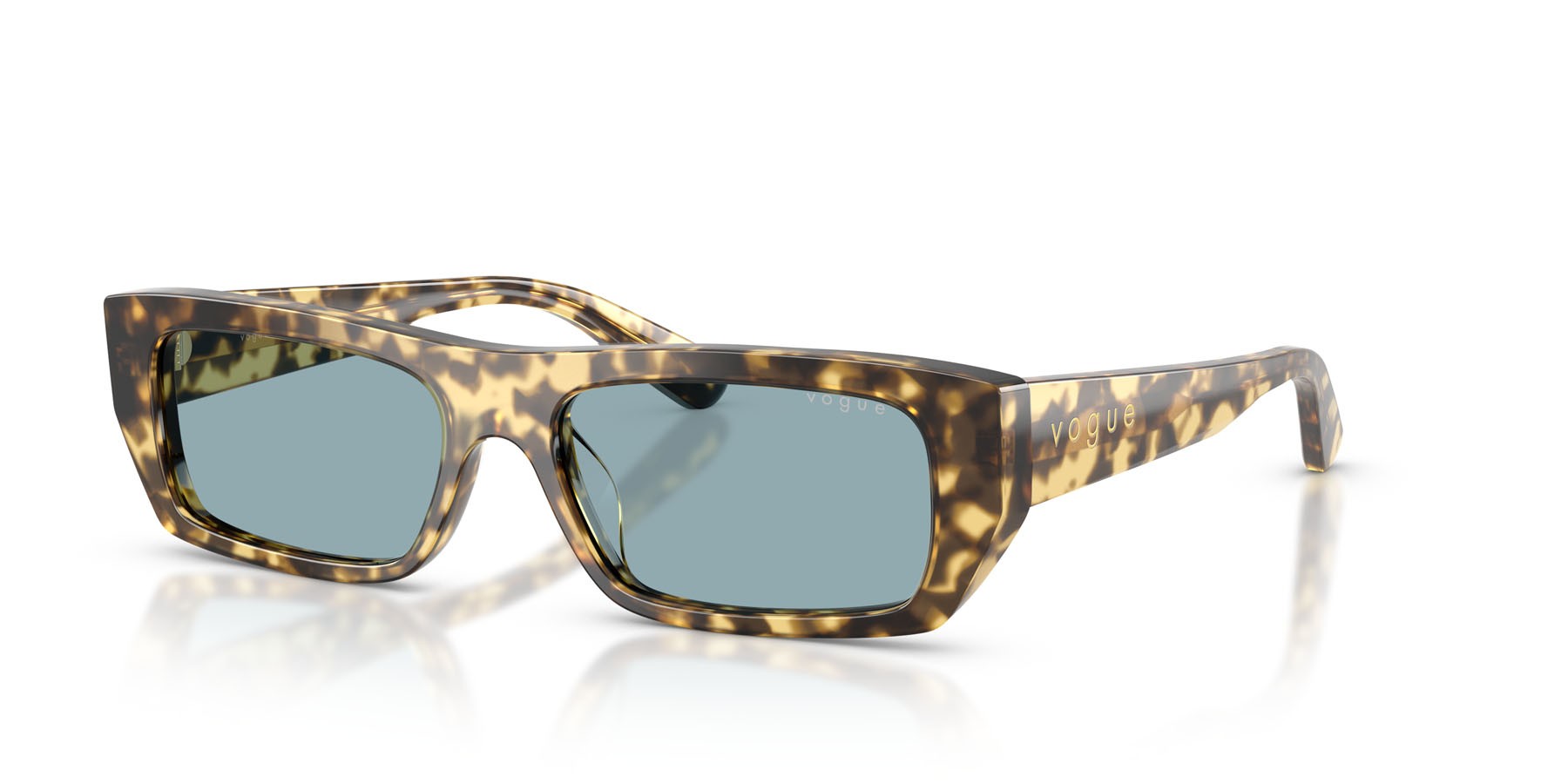 Sunglasses Vogue VO 5657SU (324180) color marrone/beige tartarugato shape rectangle lenses blu