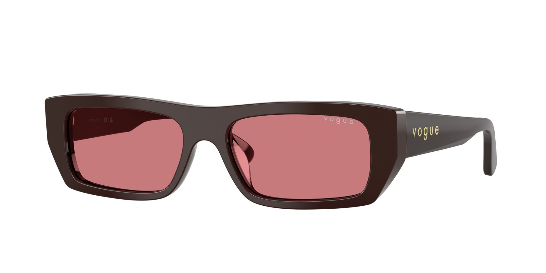 Sunglasses Vogue VO 5657SU (324275) color marrone pieno shape rectangle lenses rosso