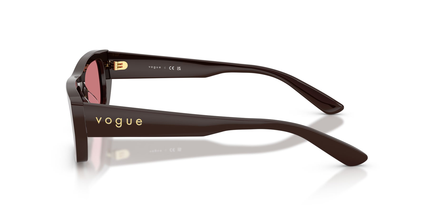 Sunglasses Vogue VO 5657SU (324275) color marrone pieno shape rectangle lenses rosso