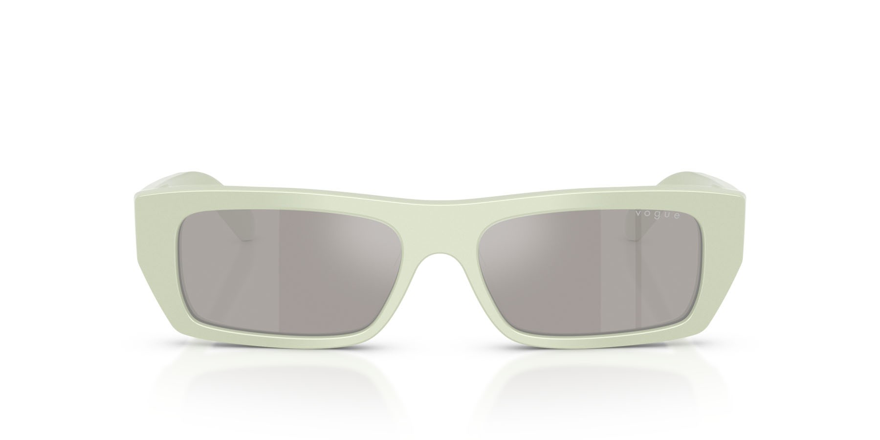 Sunglasses Vogue VO 5657SU (32436G) color verde menta pieno shape rectangle lenses grigio chiaro specchiato argento