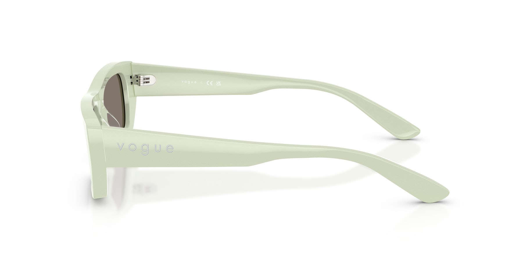 Sunglasses Vogue VO 5657SU (32436G) color verde menta pieno shape rectangle lenses grigio chiaro specchiato argento