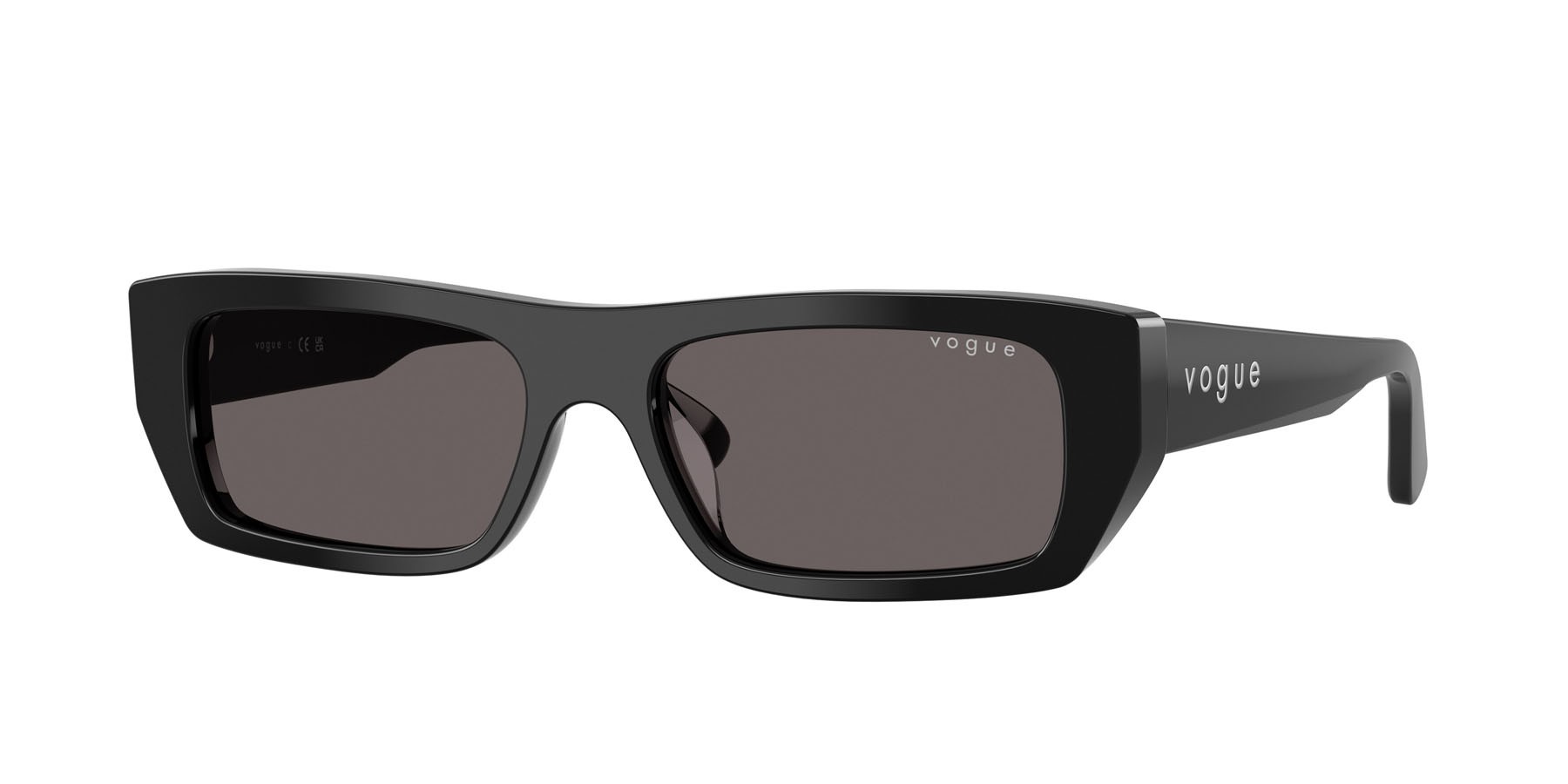 Sunglasses Vogue VO 5657SU (W44/87) color nero shape rectangle lenses nero/grigio fumo