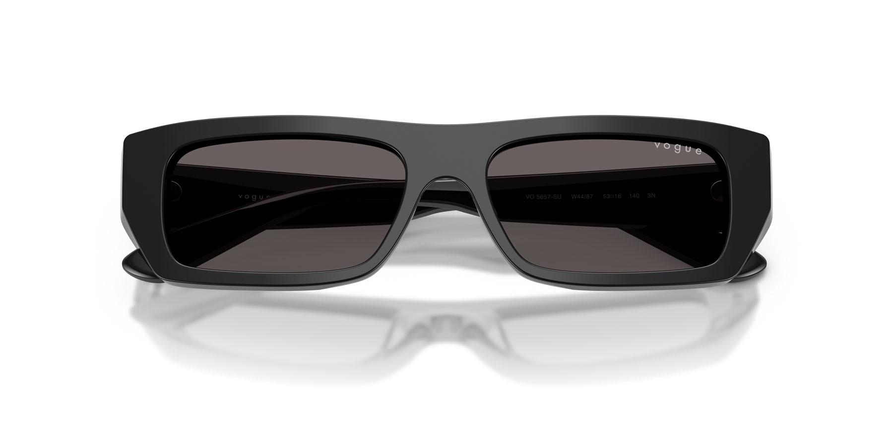 Sunglasses Vogue VO 5657SU (W44/87) color nero shape rectangle lenses nero/grigio fumo