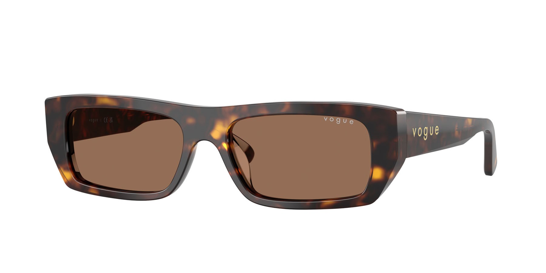 Sunglasses Vogue VO 5657SU (W65673) color havana scuro shape rectangle lenses marrone scuro