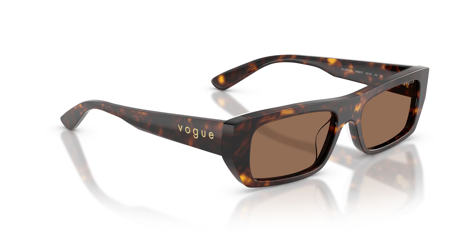 Sunglasses Vogue VO 5657SU (W65673) color havana scuro shape rectangle lenses marrone scuro