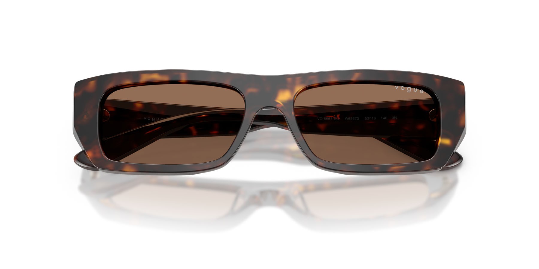 Sunglasses Vogue VO 5657SU (W65673) color havana scuro shape rectangle lenses marrone scuro
