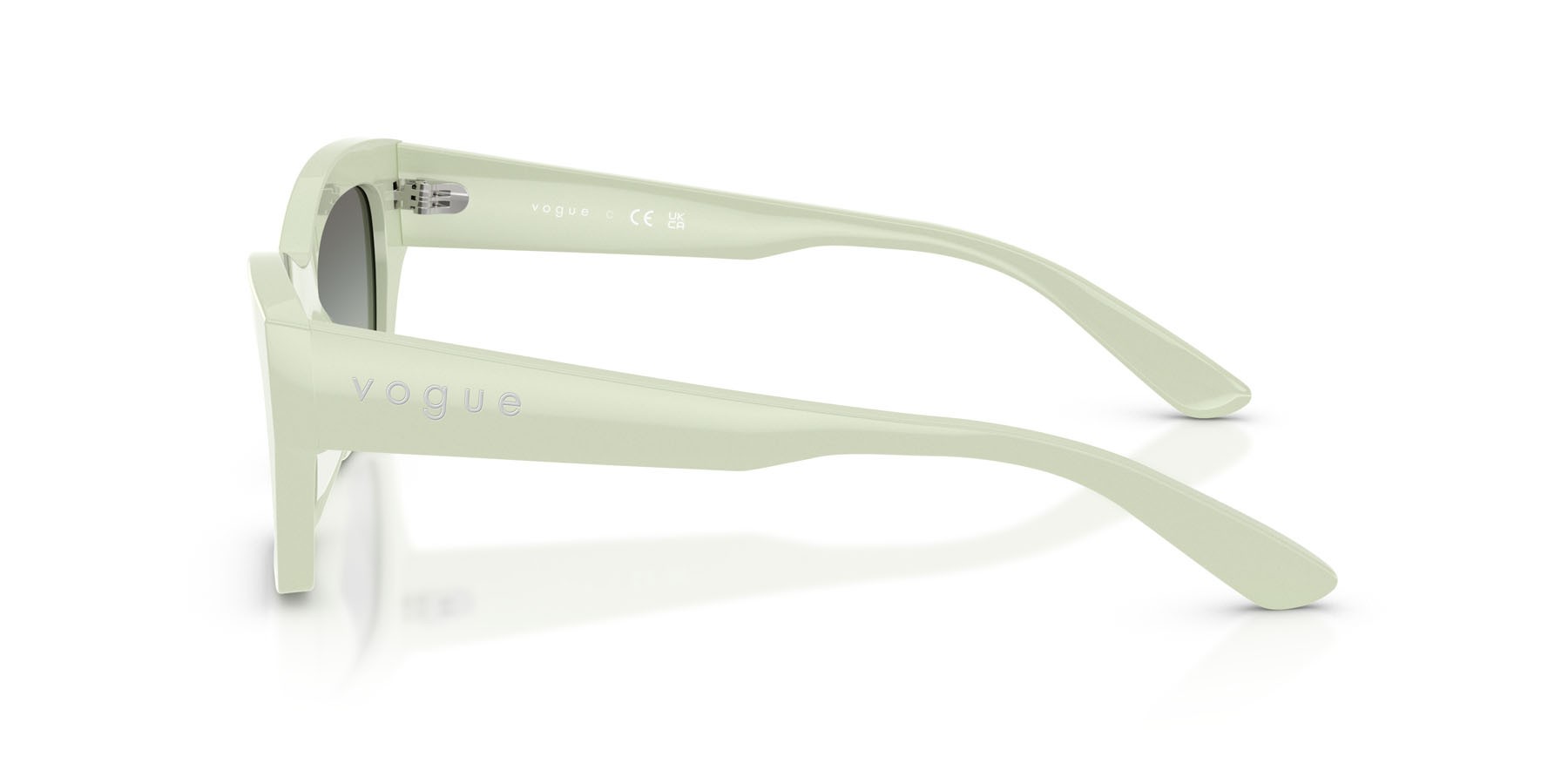 Occhiali da sole Vogue VO 5658SU (324311) colore verde menta pieno forma farfalla lenti grigio sfumato