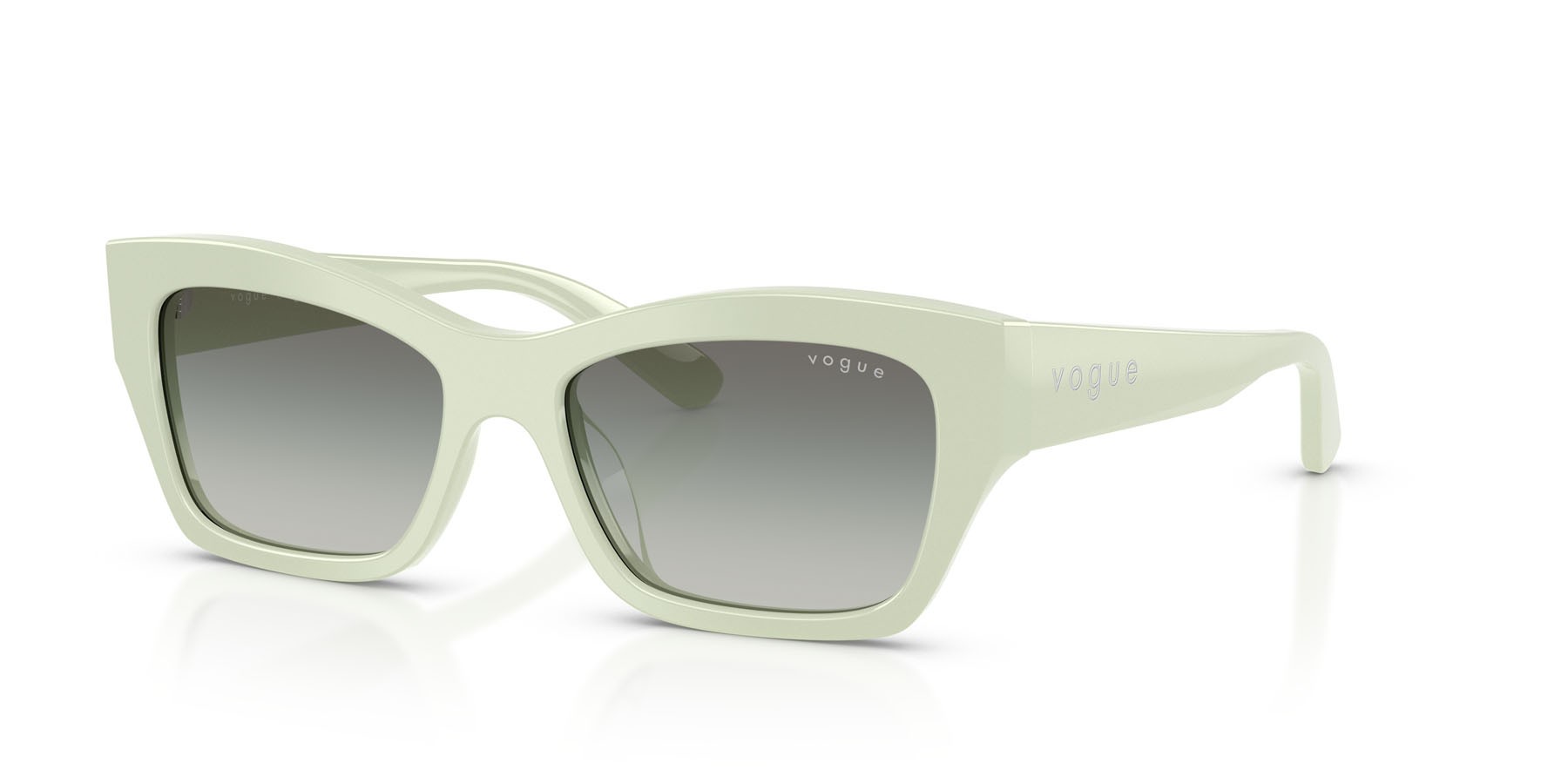 Occhiali da sole Vogue VO 5658SU (324311) colore verde menta pieno forma farfalla lenti grigio sfumato
