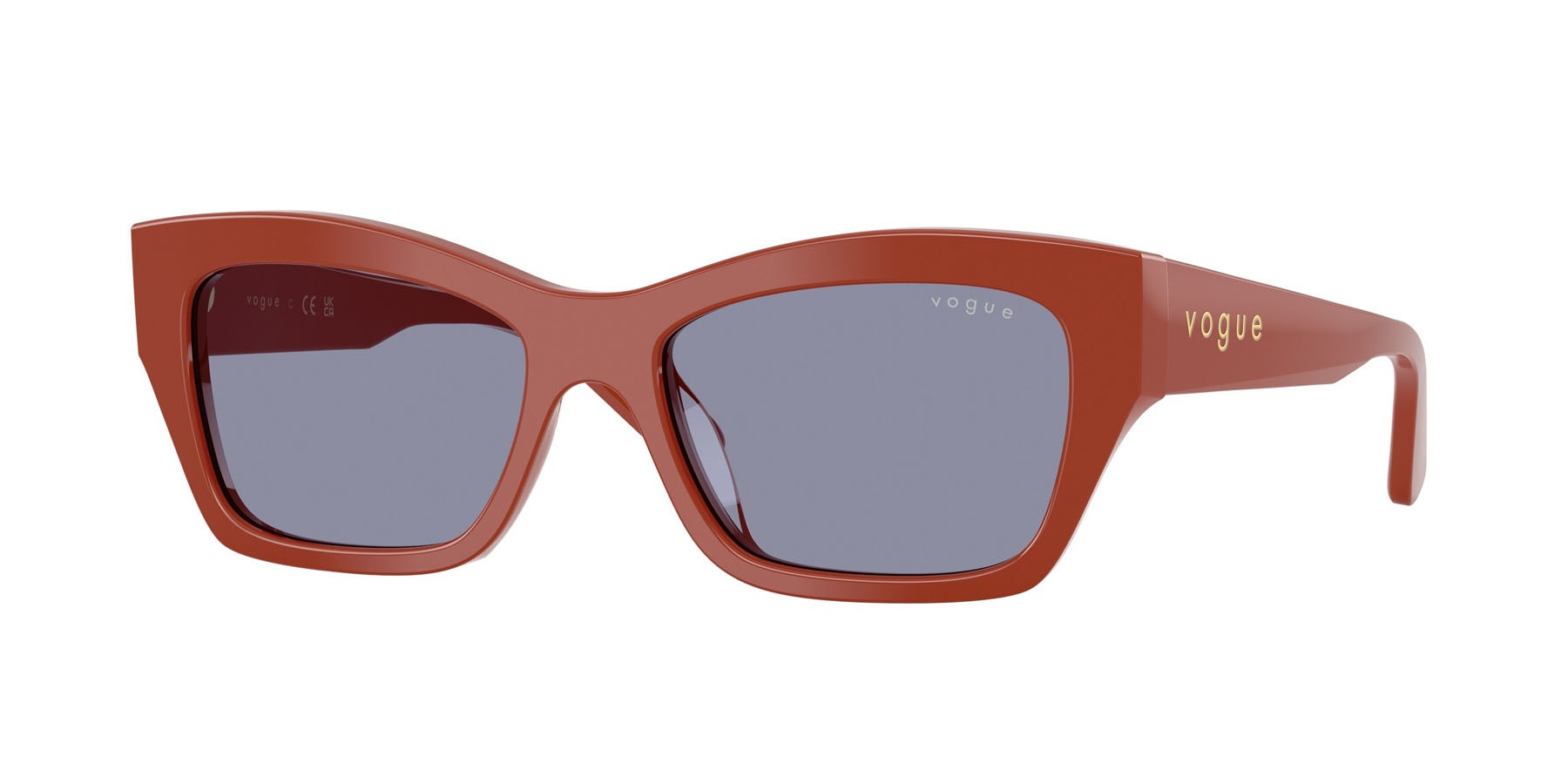 Occhiali da sole Vogue VO 5658SU (3244/1) colore mattone pieno forma farfalla lenti grigio lavanda