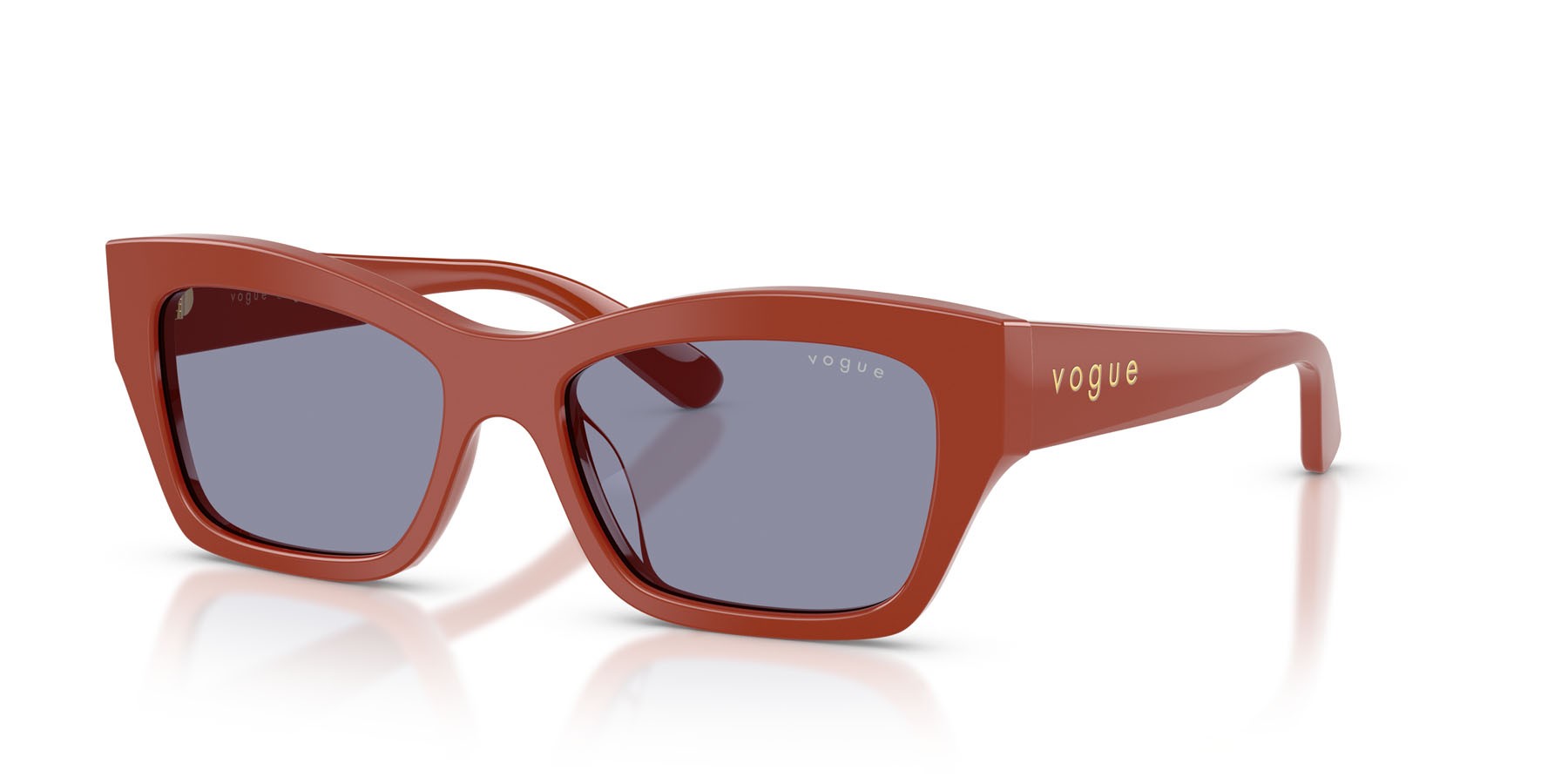 Occhiali da sole Vogue VO 5658SU (3244/1) colore mattone pieno forma farfalla lenti grigio lavanda