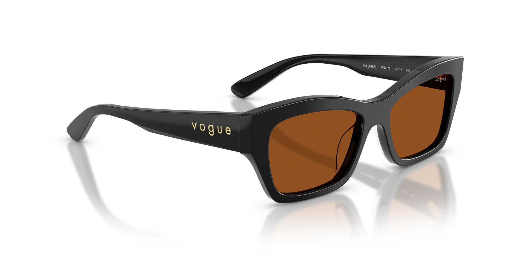 Sunglasses Vogue VO 5658SU (W44/73) color nero shape butterfly lenses marrone scuro