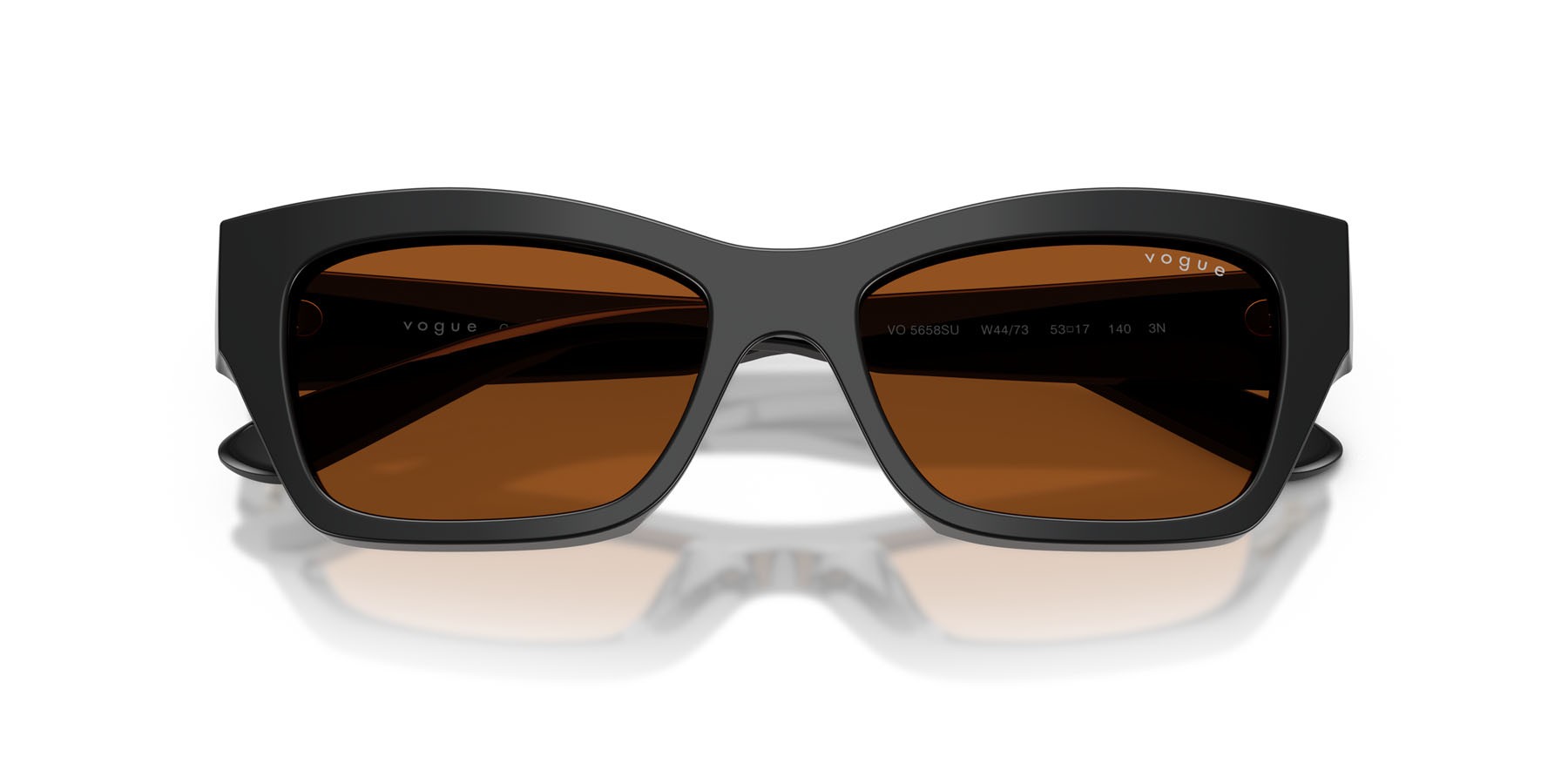 Sunglasses Vogue VO 5658SU (W44/73) color nero shape butterfly lenses marrone scuro