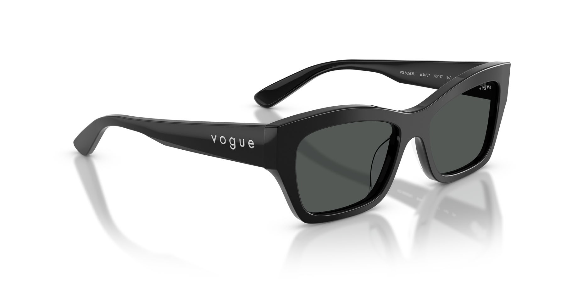 Occhiali da sole Vogue VO 5658SU (W44/87) colore nero forma farfalla lenti grigio scuro