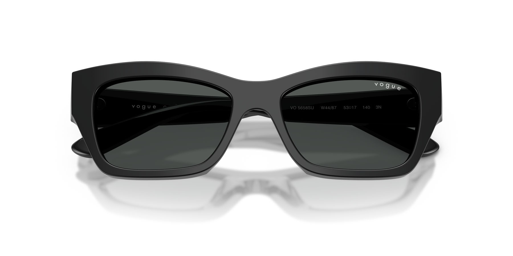 Occhiali da sole Vogue VO 5658SU (W44/87) colore nero forma farfalla lenti grigio scuro