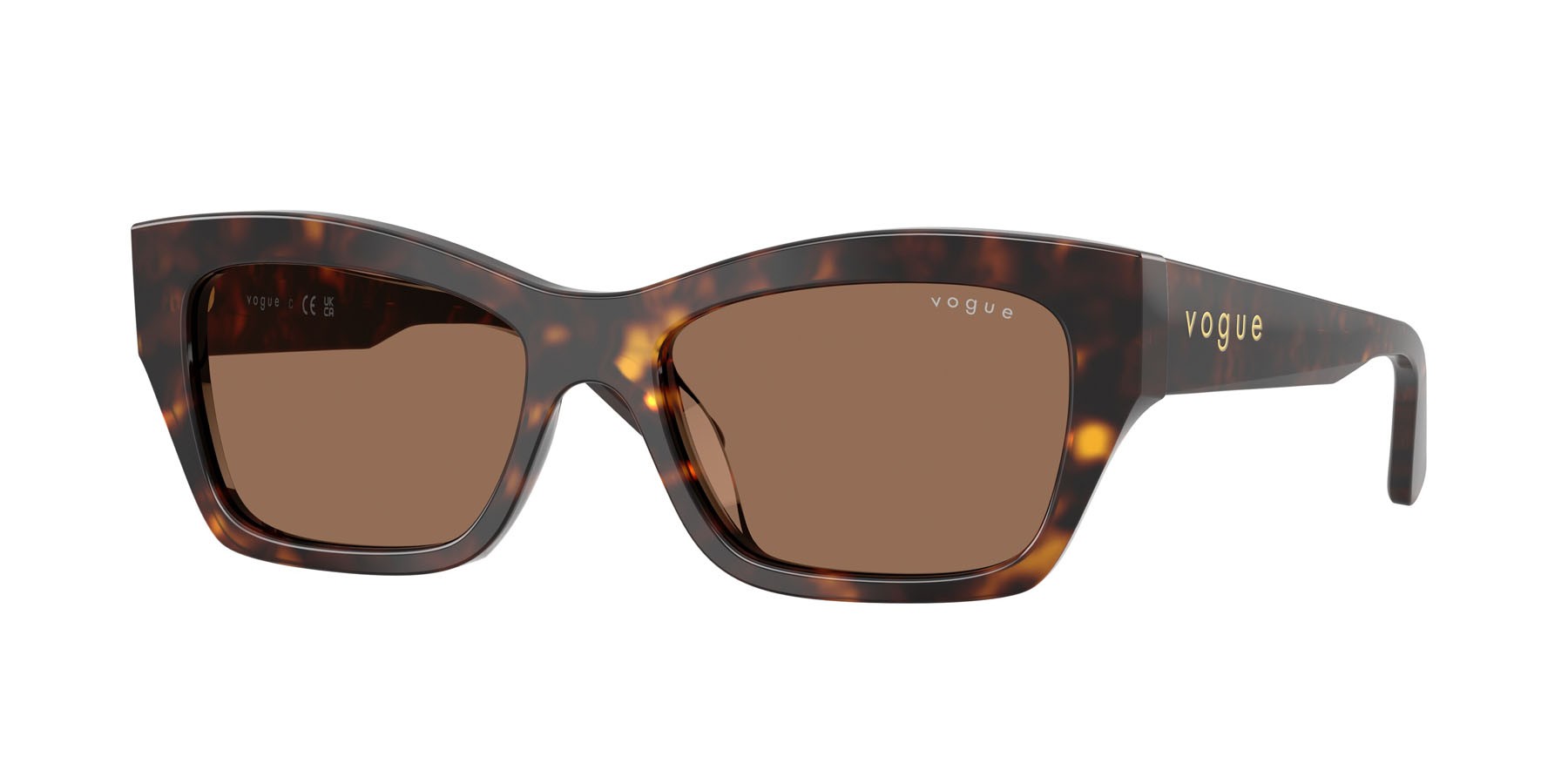 Sunglasses Vogue VO 5658SU (W65673) color havana scuro shape butterfly lenses marrone scuro