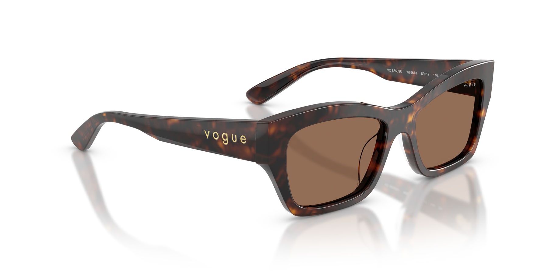 Sunglasses Vogue VO 5658SU (W65673) color havana scuro shape butterfly lenses marrone scuro