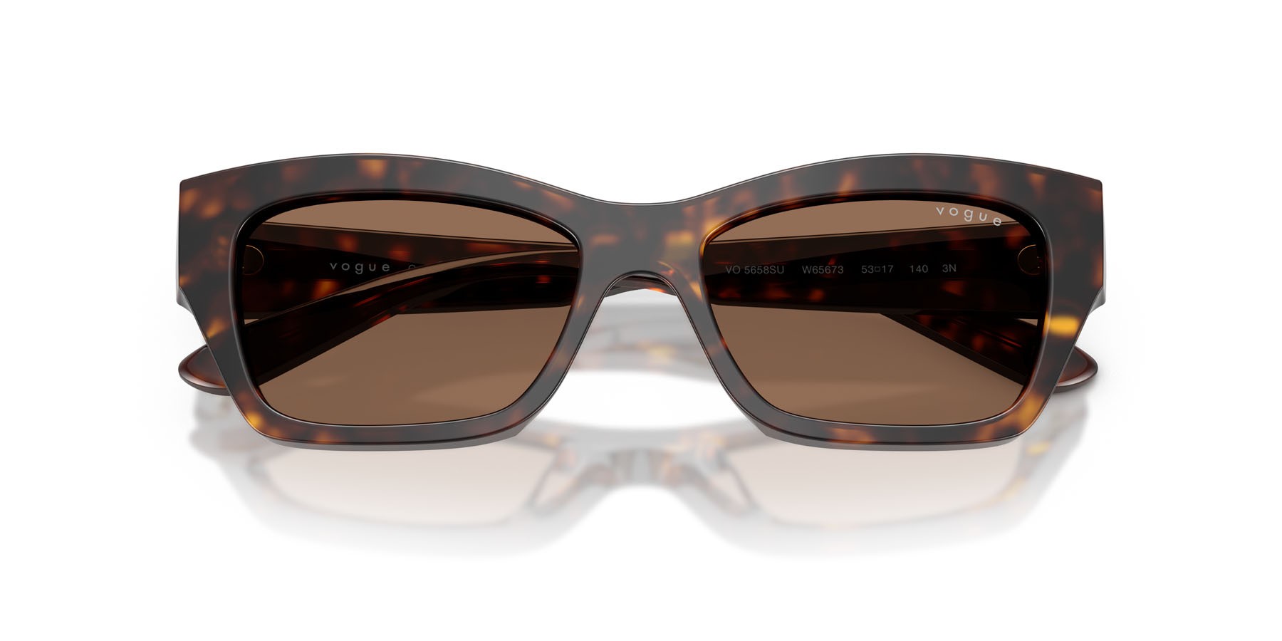 Sunglasses Vogue VO 5658SU (W65673) color havana scuro shape butterfly lenses marrone scuro