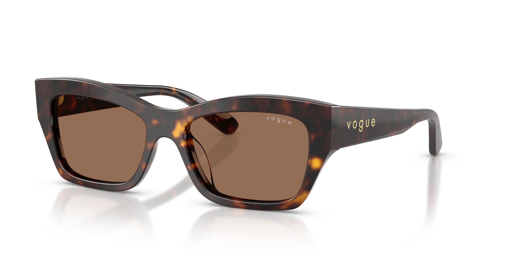 Sunglasses Vogue VO 5658SU (W65673) color havana scuro shape butterfly lenses marrone scuro