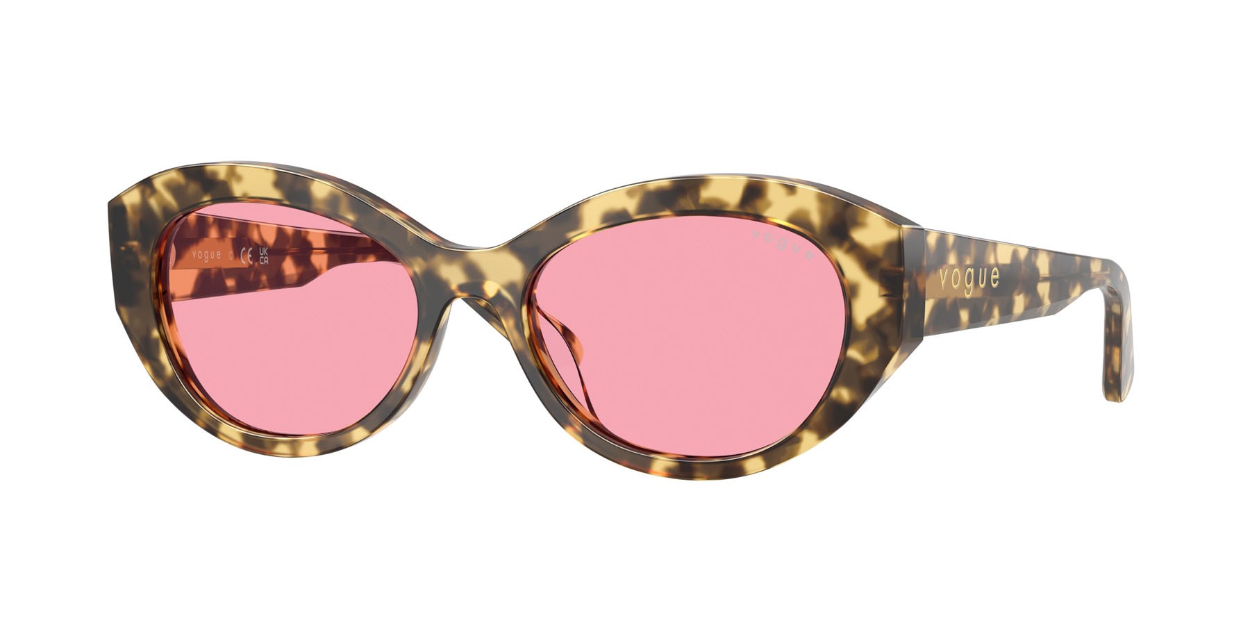 Sunglasses Vogue VO 5659SU (324184) color marrone beige tartarugato shape irregular lenses rosa