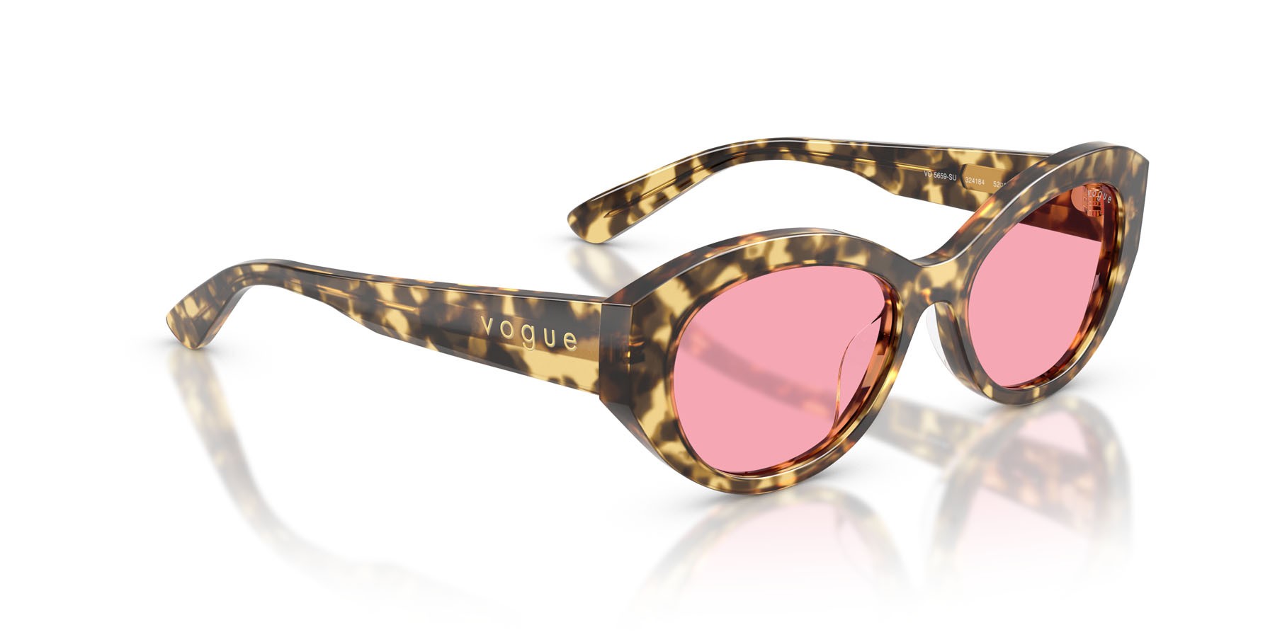 Sunglasses Vogue VO 5659SU (324184) color marrone beige tartarugato shape irregular lenses rosa