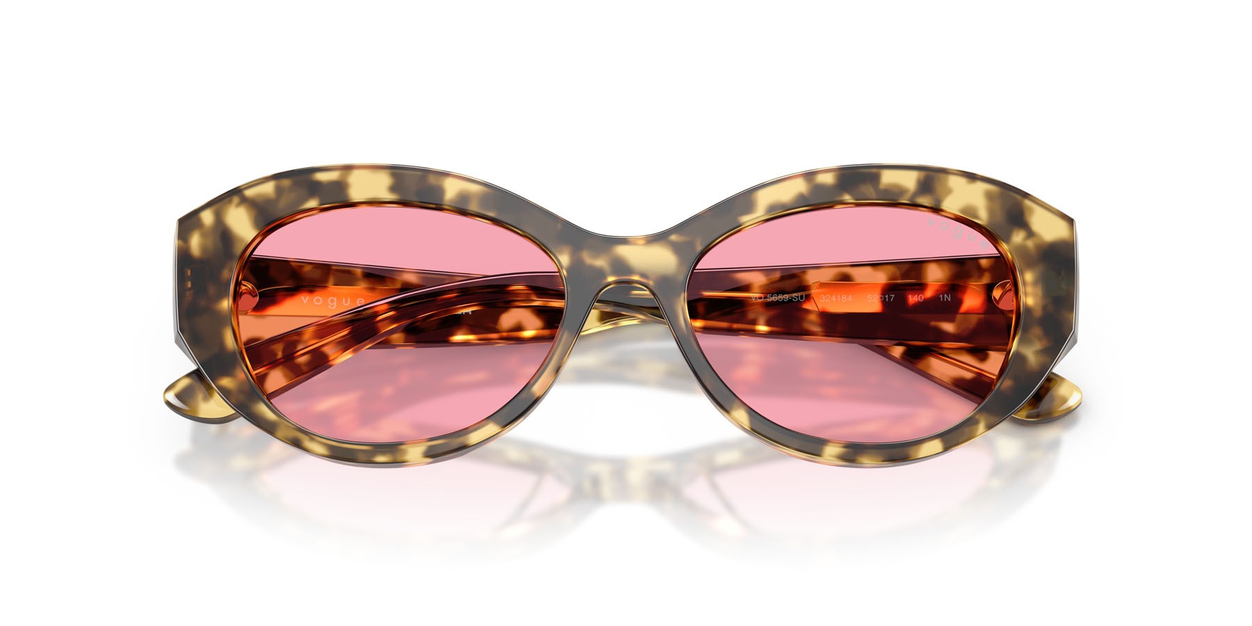 Sunglasses Vogue VO 5659SU (324184) color marrone beige tartarugato shape irregular lenses rosa