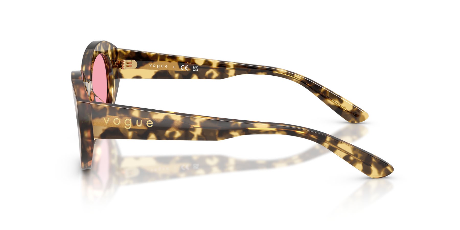 Sunglasses Vogue VO 5659SU (324184) color marrone beige tartarugato shape irregular lenses rosa